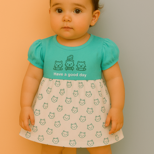 Cute Kitty Frock With Pantie