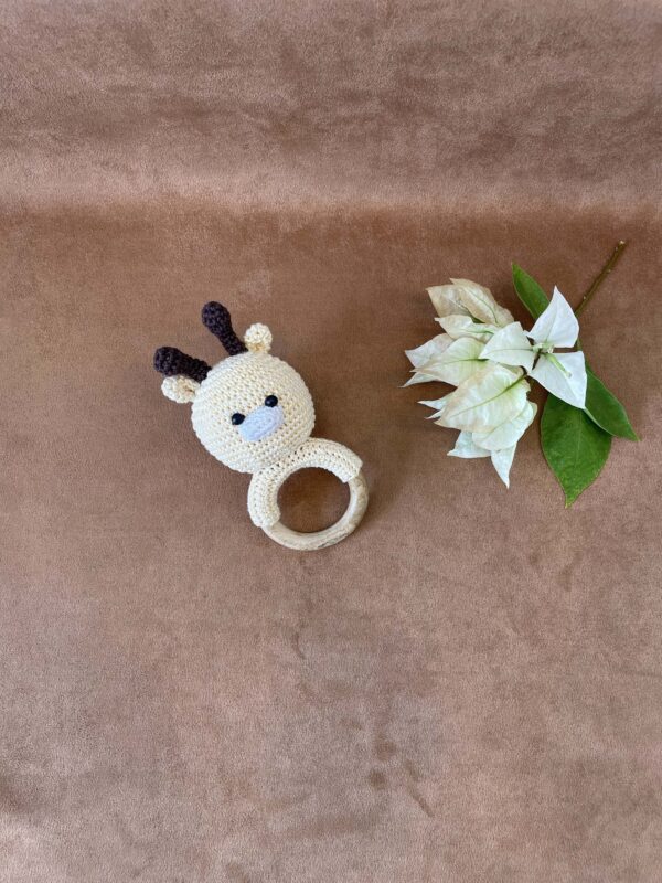 Handmade crochet & wooden baby rattle - Image 4