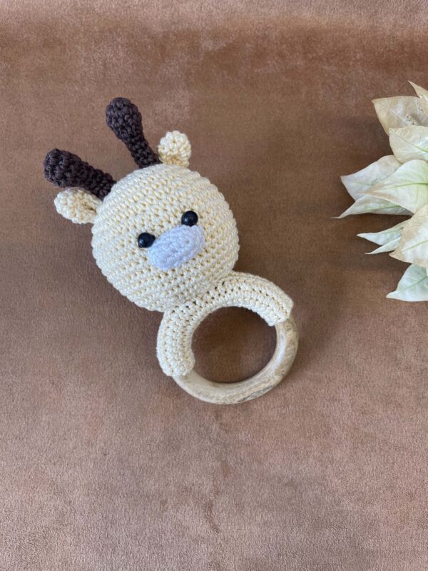 Handmade crochet & wooden baby rattle - Image 3