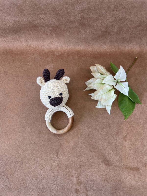 Handmade crochet & wooden baby rattle - Image 2