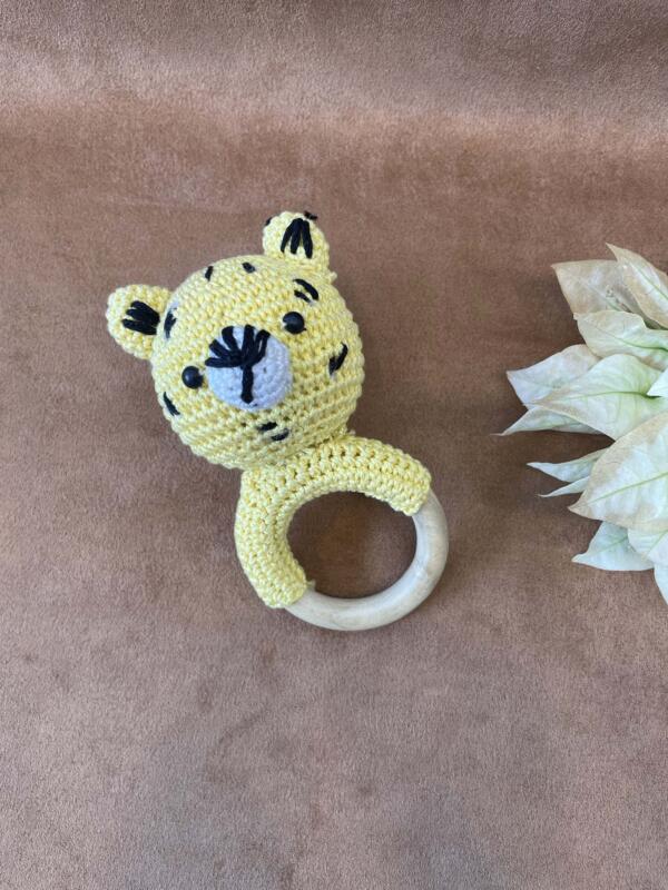 Handmade crochet & wooden baby rattle - Image 2