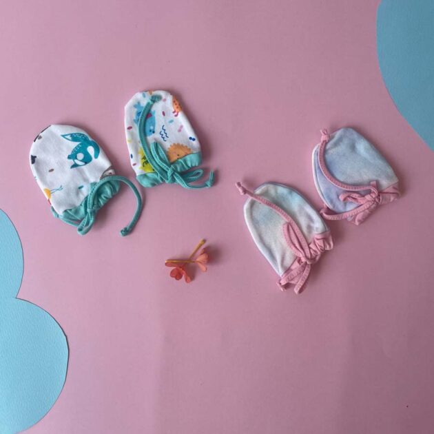 Dori Mitten Pack Of 2 - Off-white and Pink