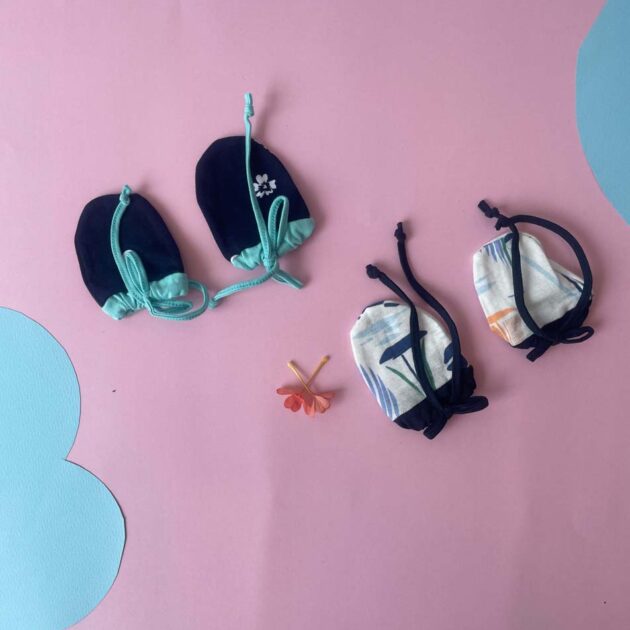 Dori Mitten Pack Of 2 - Sky Blue and Navy Blue