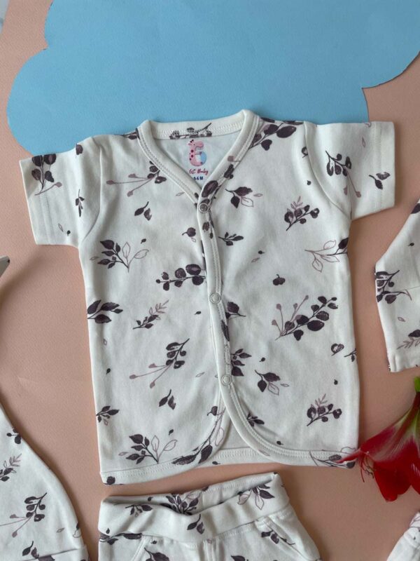 Baby gift set pack of 8 includes-1 full sleeve bodysuit 1 half-sleeve shirt1 pair of full-length pants1 shorts1 beanie cap                          1 pair of mitten1 pair of booties1 swaddle blanket - Image 25
