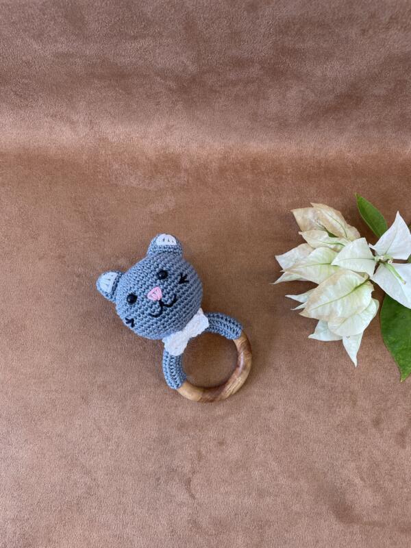 Meow Meow Rattle Toy – Cute Cat Plush Rattle for Babies - Image 2