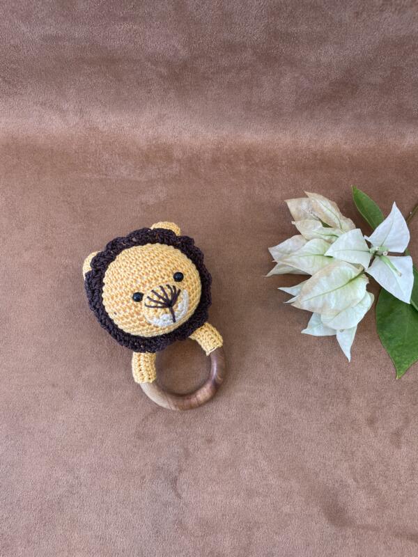 Leo the Lion Baby Rattle – Soft Plush Sensory Toy for Infants - Image 2