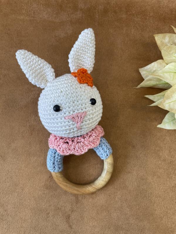Cute Bunny Cuddles Baby Rattle – Soft Plush Toy for Newborns & Infants