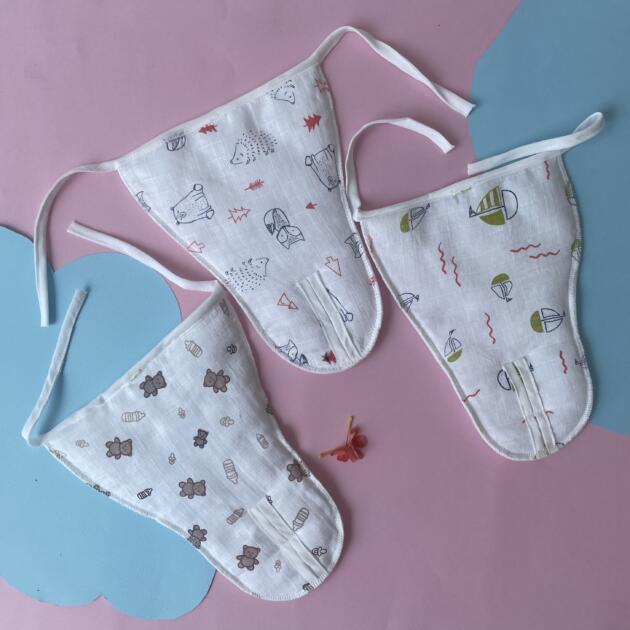 Newborn Muslin Padded Nappy pack of 3