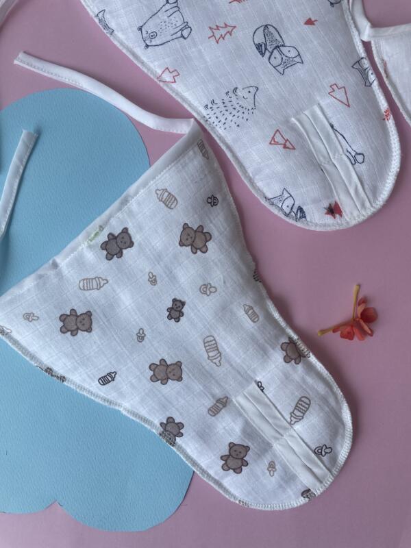 Newborn Muslin Padded Nappy pack of 3 - Image 4