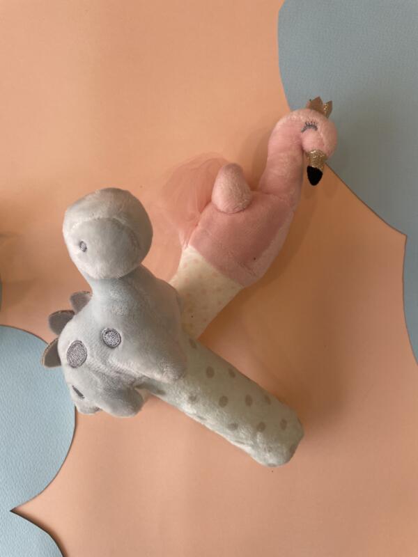 Super Soft Rattle Toy Set – Dino & Teddy Bear for Newborns