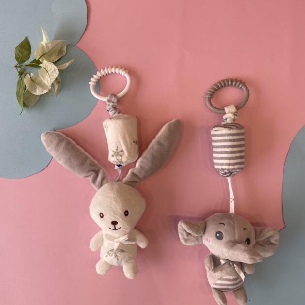 Soft Hanging Baby Rattle Toys – Clip-On Plush Set of 2
