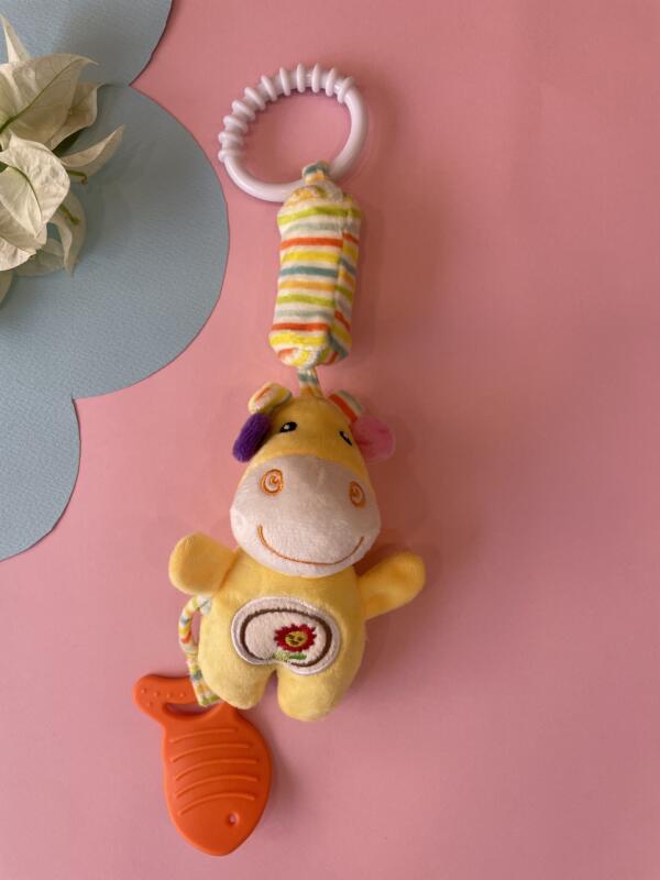 Happy Hoofy Soft Hanging Rattle – Baby Plush Toy with Gentle Sound