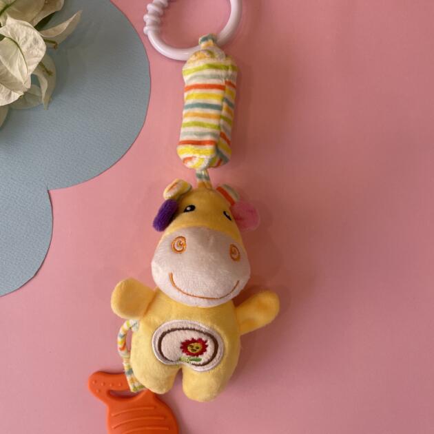 Happy Hoofy Soft Hanging Rattle – Baby Plush Toy with Gentle Sound