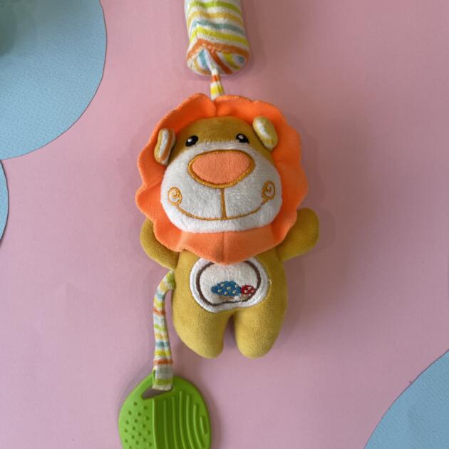 Leo the Lion Hanging Soft Rattle – Baby Plush Toy with Gentle Sound