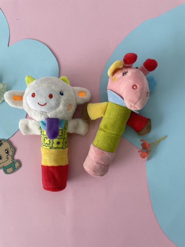 Junglie Duo Soft Rattle Toys – Set of 2 Jungle Animal Baby Plush Rattles for Infants - Image 2