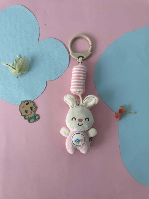 Bunnyboo Hanging Rattle Soft Toy – Plush Bunny Rattle for Baby Cribs, Strollers & Car Seats
