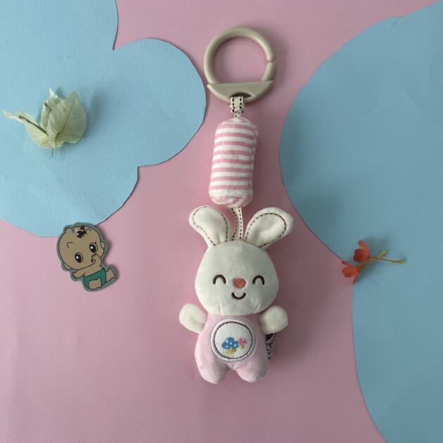 Bunnyboo Hanging Rattle Soft Toy – Plush Bunny Rattle for Baby Cribs, Strollers & Car Seats