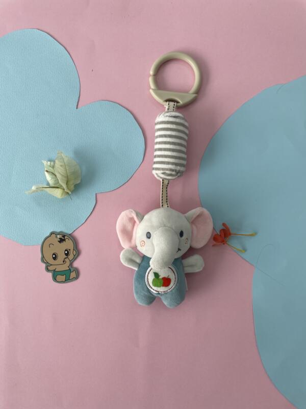 Lil Jumbo Hanging Soft Rattle Toy – Plush Elephant Rattle for Baby Cribs, Strollers & Car Seats