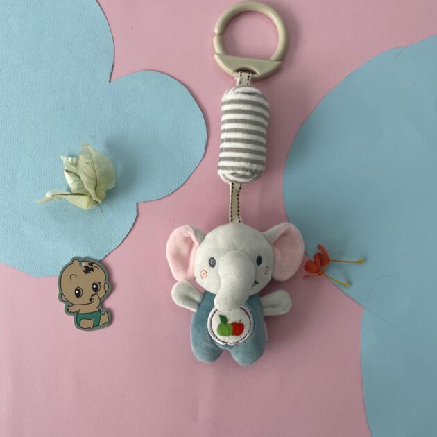 Lil Jumbo Hanging Soft Rattle Toy – Plush Elephant Rattle for Baby Cribs, Strollers & Car Seats