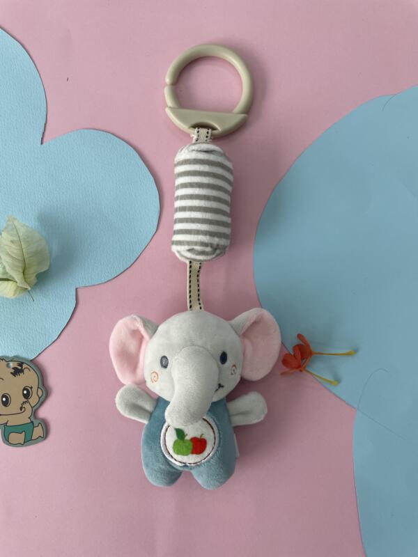 Lil Jumbo Hanging Soft Rattle Toy – Plush Elephant Rattle for Baby Cribs, Strollers & Car Seats - Image 2