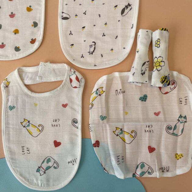 Baby Bibs and Washcloths Set