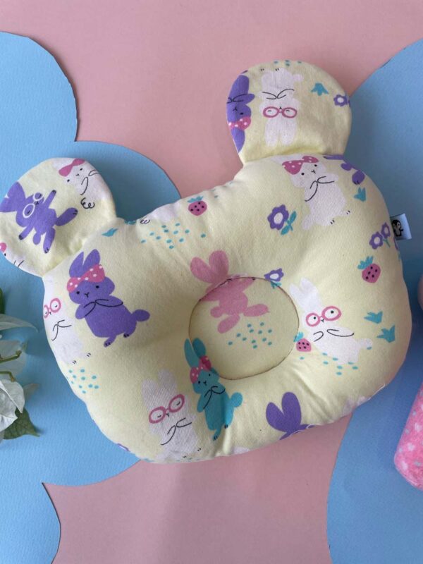 Pillow - Round Head Shaping Baby Pillow With A Soft Cute Rattle Pack Of 2 - Image 2