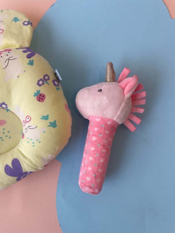 Pillow - Round Head Shaping Baby Pillow With A Soft Cute Rattle Pack Of 2
