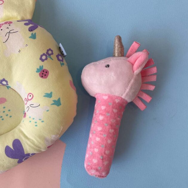 Pillow - Round Head Shaping Baby Pillow With A Soft Cute Rattle Pack Of 2