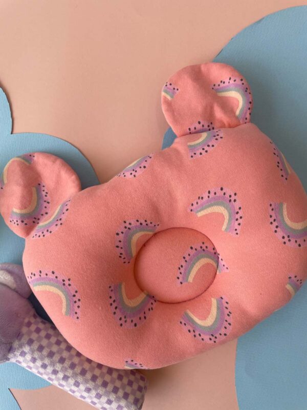 Pillow - Round Head Shaping Baby Pillow With A Soft Cute Rattle Pack Of 2 - Image 2
