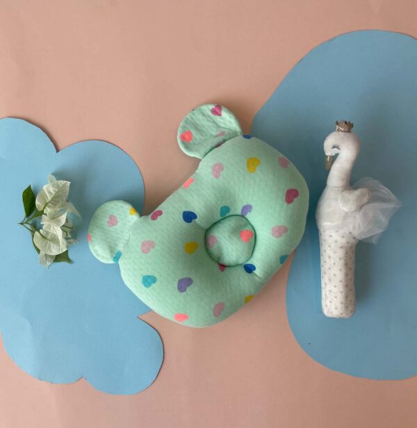 Pillow - Round Head Shaping Baby Pillow With A Soft Cute Rattle Pack Of 3 - Image 3