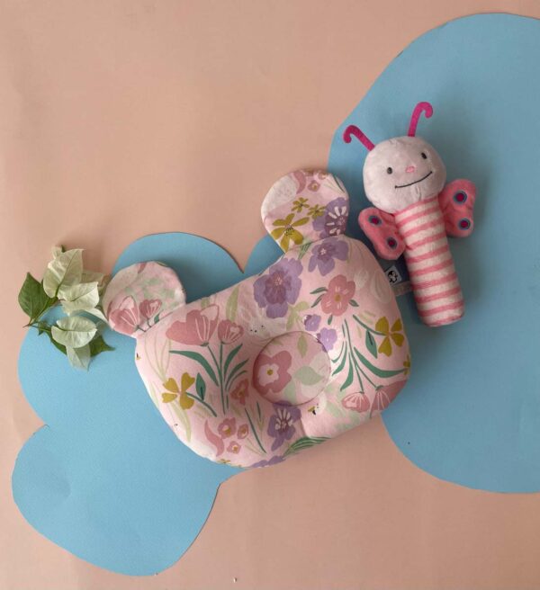 Pillow - Round Head Shaping Baby Pillow With A Soft Cute Rattle Pack Of 4 - Image 3