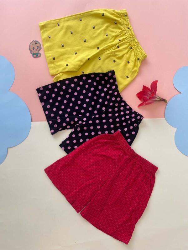 Soft & Comfy Baby Shorts – Unisex (Pack Of 3) - Yellow, Brown and Red