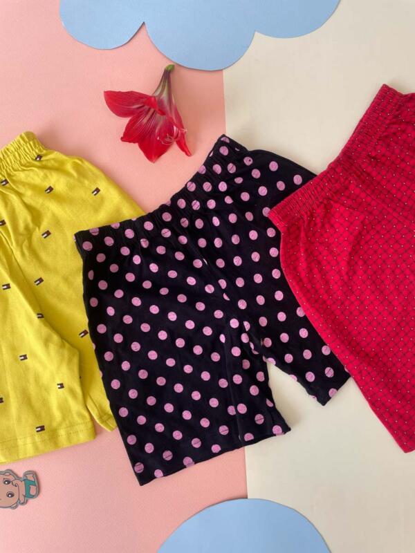Soft & Comfy Baby Shorts – Unisex (Pack Of 3) - Yellow, Brown and Red - Image 3