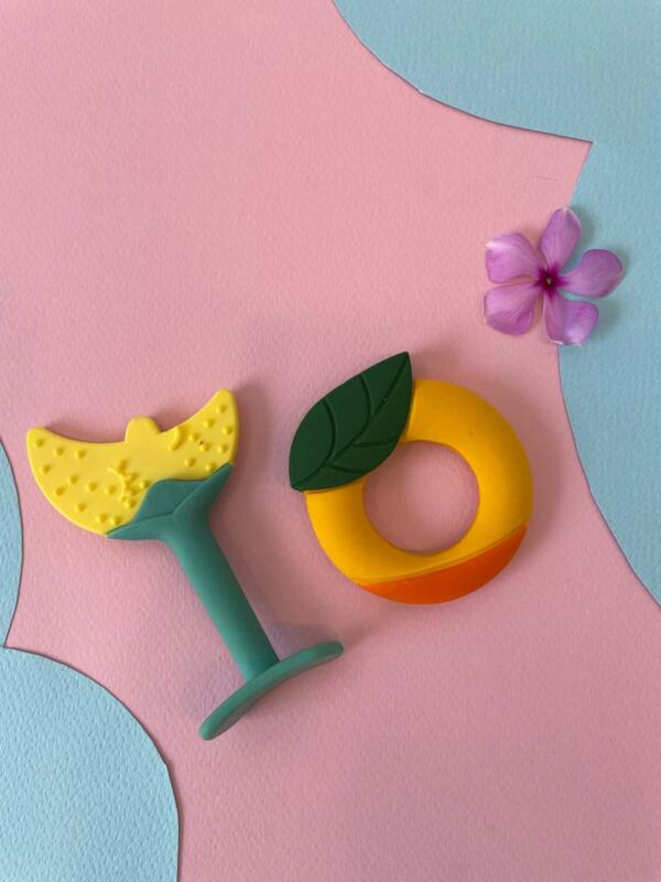 Banana & Mango Design Silicone Baby Teethers - Pack Of 2