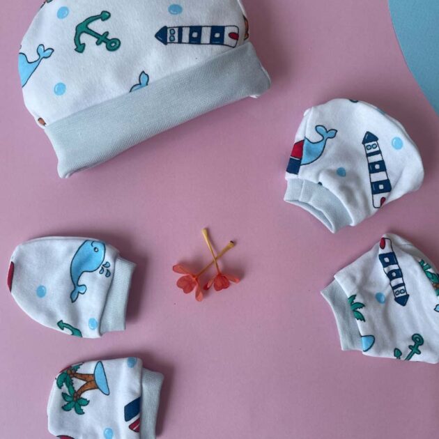 Cap, Mitten & Socks Pack Of 3 - Offwhite
