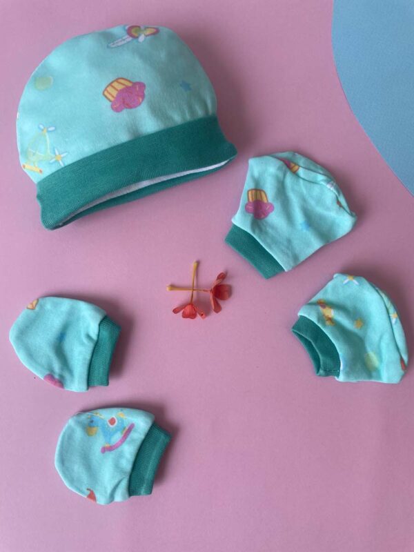 Cap, Mitten & Sockes Pack Of 3 - Sky Blue