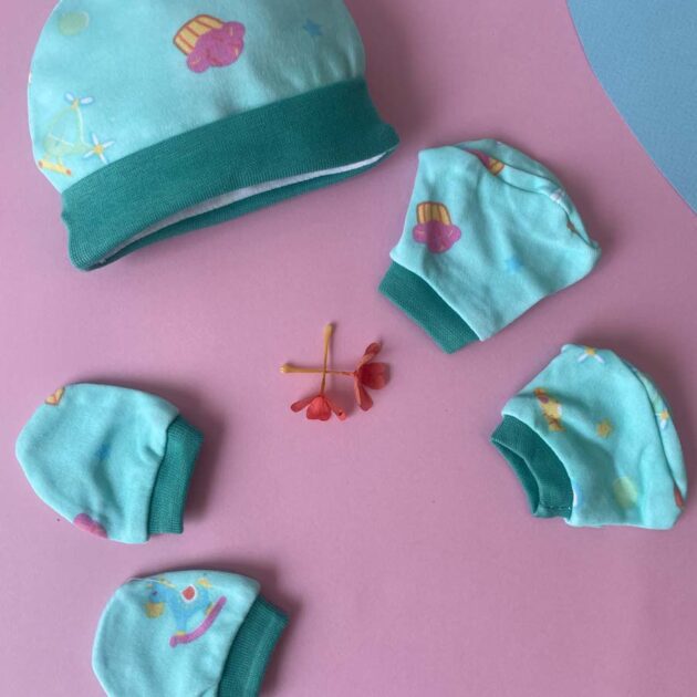 Cap, Mitten & Sockes Pack Of 3 - Sky Blue