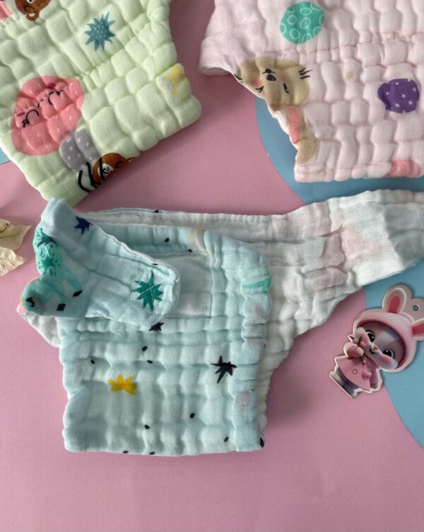 Muslin Coloured Printed Diaper Pack Of 2